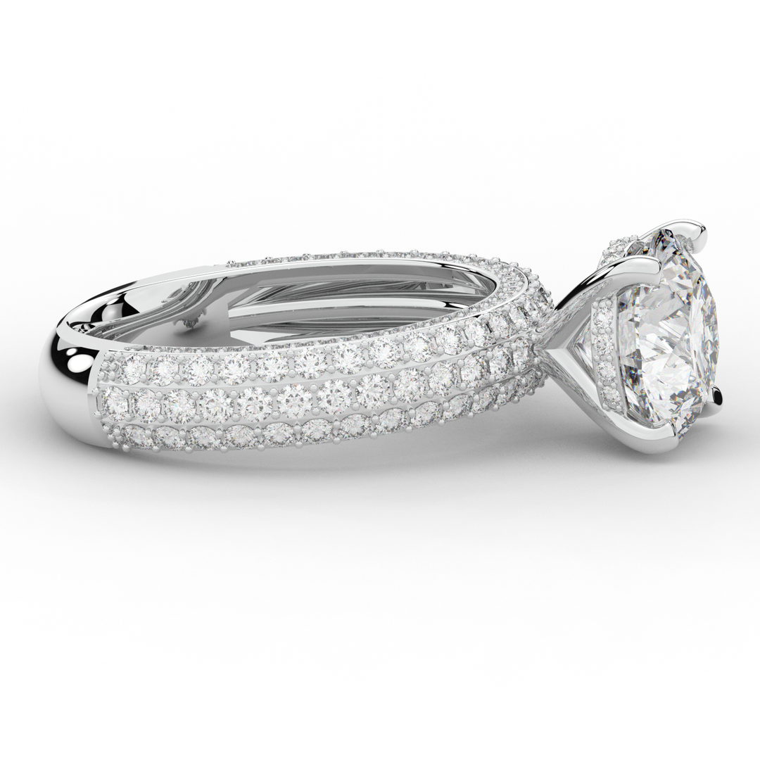 4.80CT.TW ROUND LAB DIAMOND UNDERHALO ENGAGEMENT RING - Nazarelle