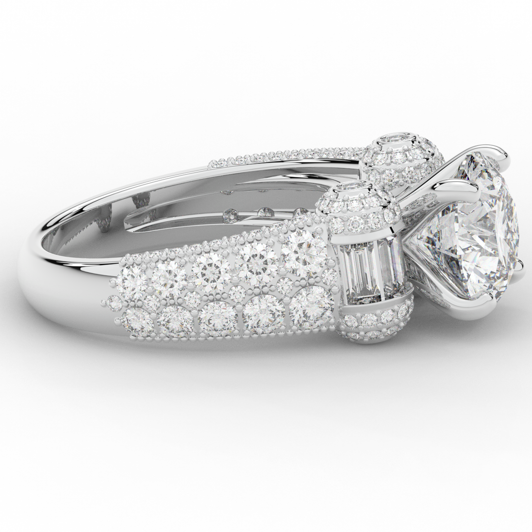 4.75CT.TW ROUND LAB DIAMOND ENGAGEMENT RING - Nazarelle