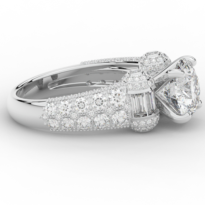 4.75CT.TW ROUND LAB DIAMOND ENGAGEMENT RING - Nazarelle