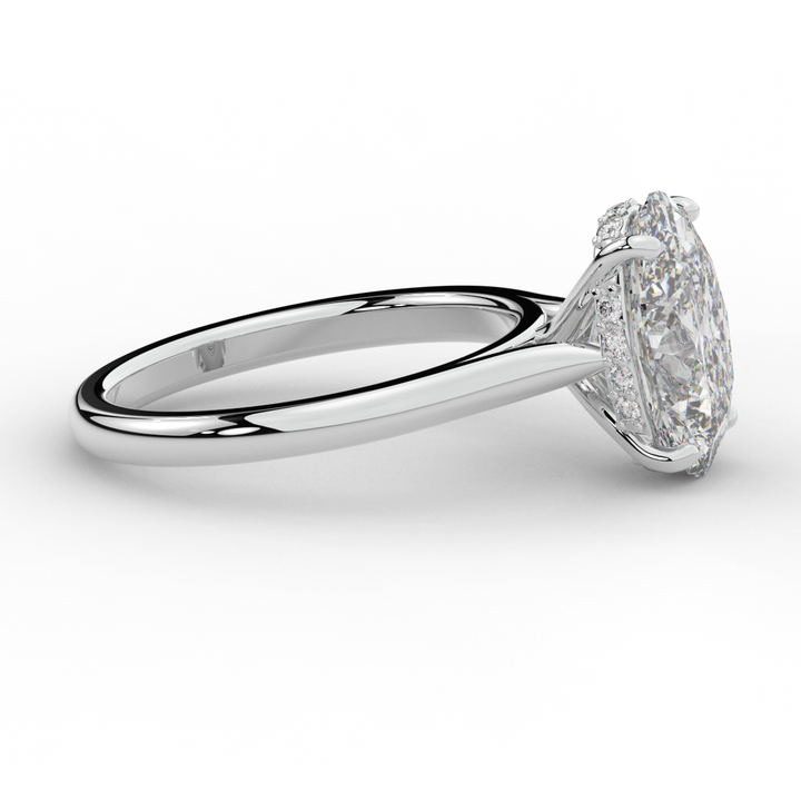 2.05CT.TW OVAL LAB DIAMOND UNDERHALO ENGAGEMENT RING - Nazarelle