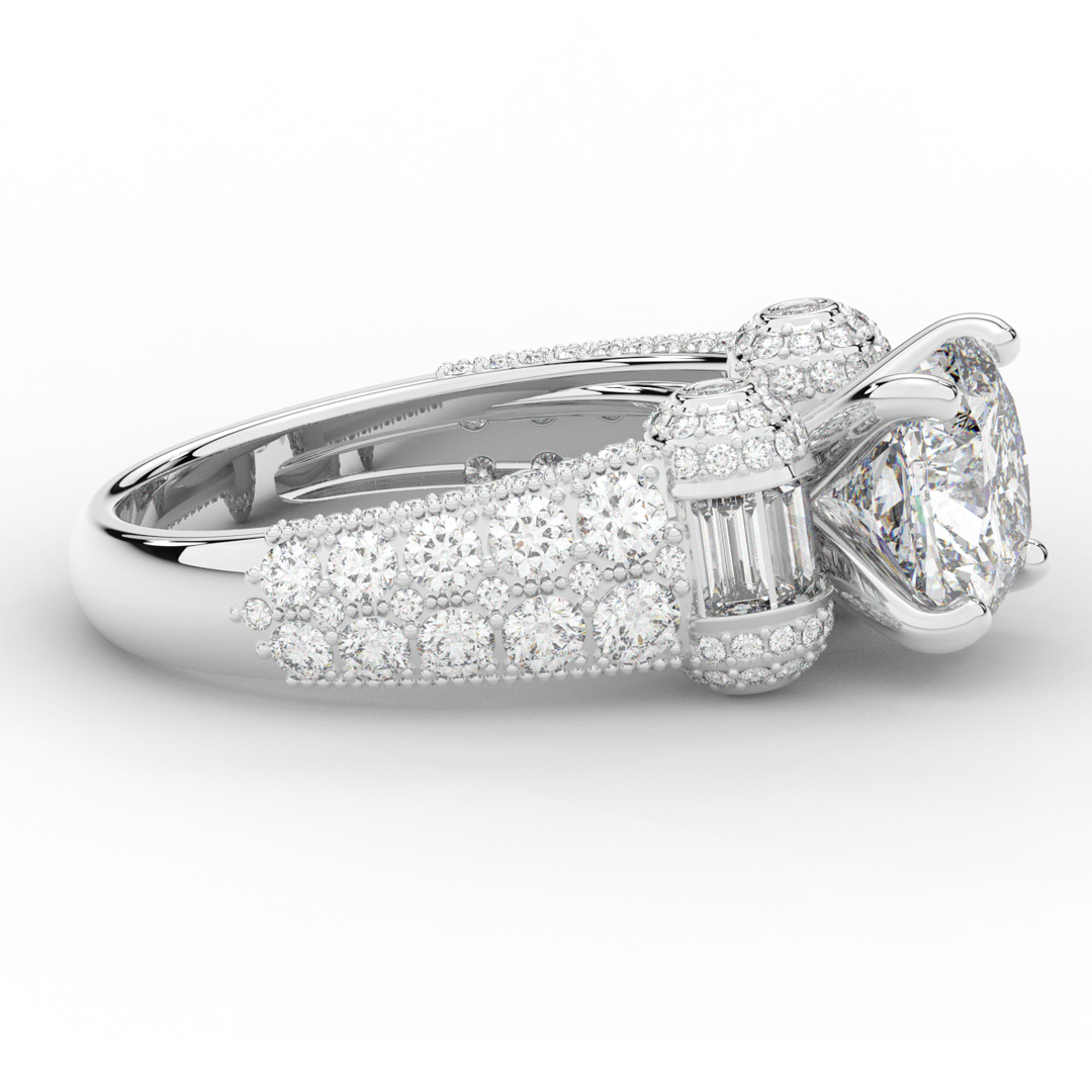 4.75CT.TW CUSHION LAB DIAMOND ENGAGEMENT RING - Nazarelle