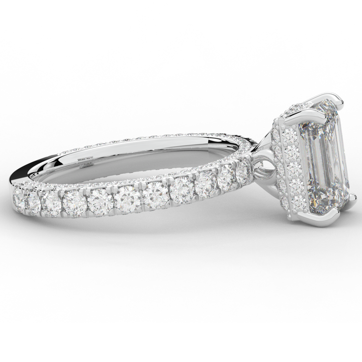 3.00CT.TW EMERALD CUT LAB DIAMOND ENGAGEMENT RING - Nazarelle