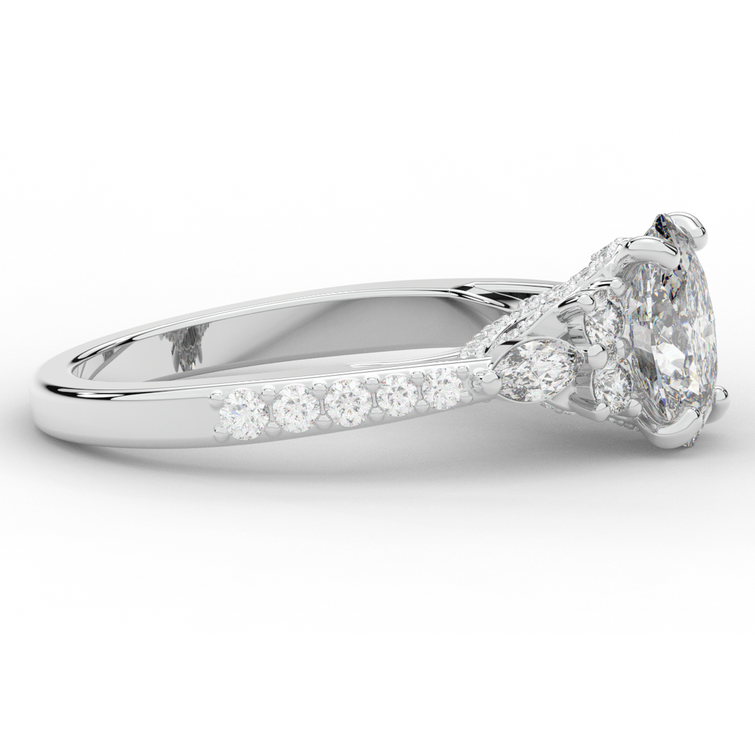 1.35CT.TW OVAL LAB DIAMOND ENGAGEMENT RING - Nazarelle