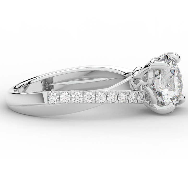 2.20CT.TW ROUND LAB DIAMOND TWISTBAND ENGAGEMENT RING