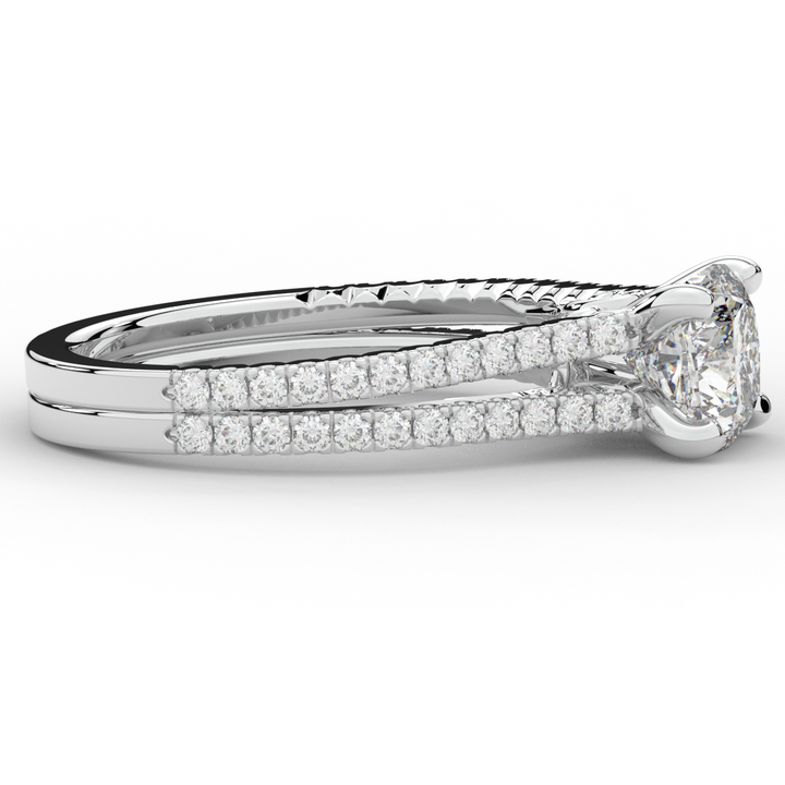 1.90CT.TW CUSHION LAB DIAMOND SOLITAIRE ENGAGEMENT RING - Nazarelle