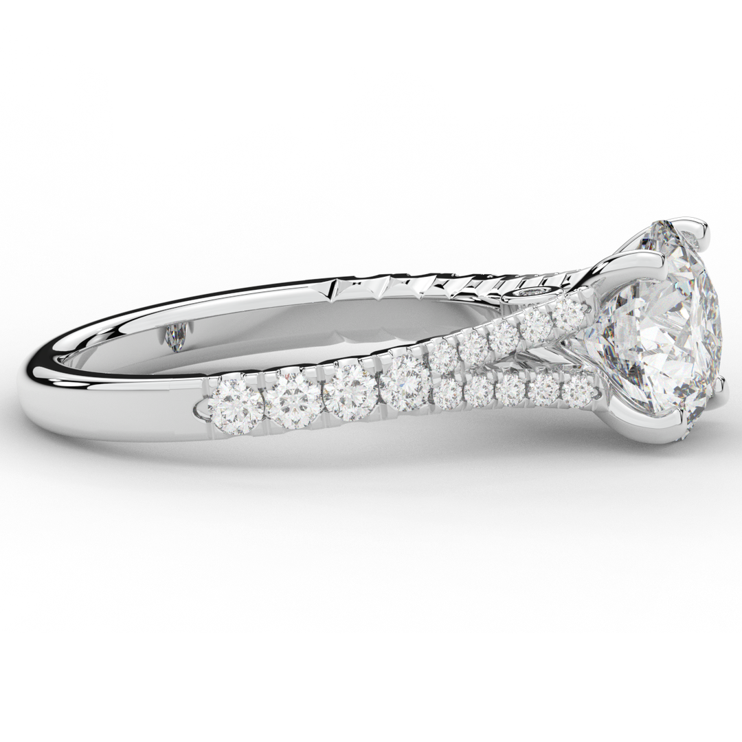 2.45CT.TW ROUND LAB DIAMOND ENGAGEMENT RING - Nazarelle