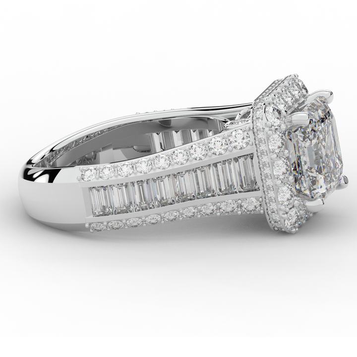 6.10CT.TW ASCHER LAB DIAMOND HALO ENGAGEMENT RING - Nazarelle