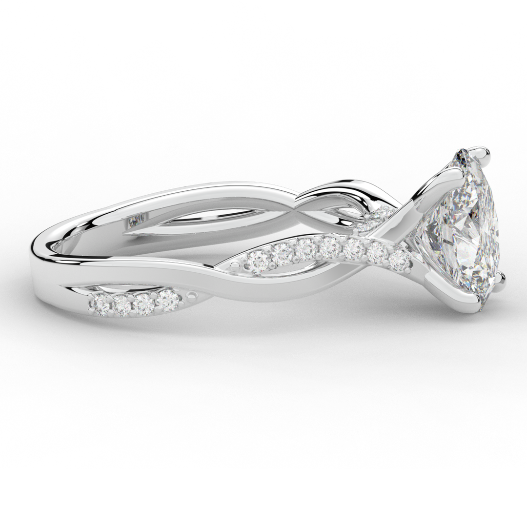1.70CT.TW OVAL LAB DIAMOND TWIST BAND ENGAGEMENT RING - Nazarelle