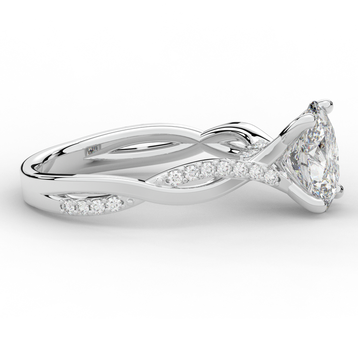 1.70CT.TW OVAL LAB DIAMOND TWIST BAND ENGAGEMENT RING - Nazarelle
