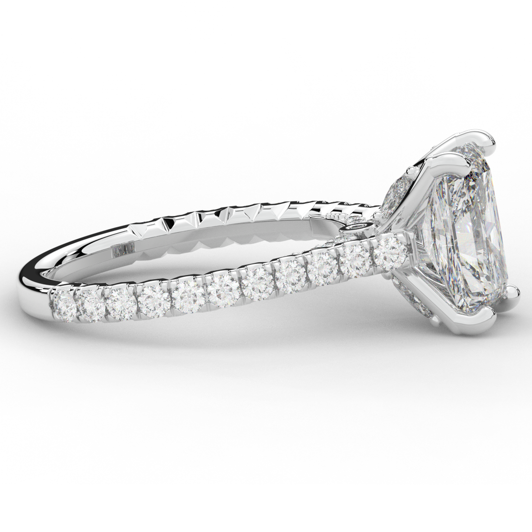 2.70CT.TW RADIANT LAB DIAMOND SOLITAIRE ENGAGEMENT RING - Nazarelle