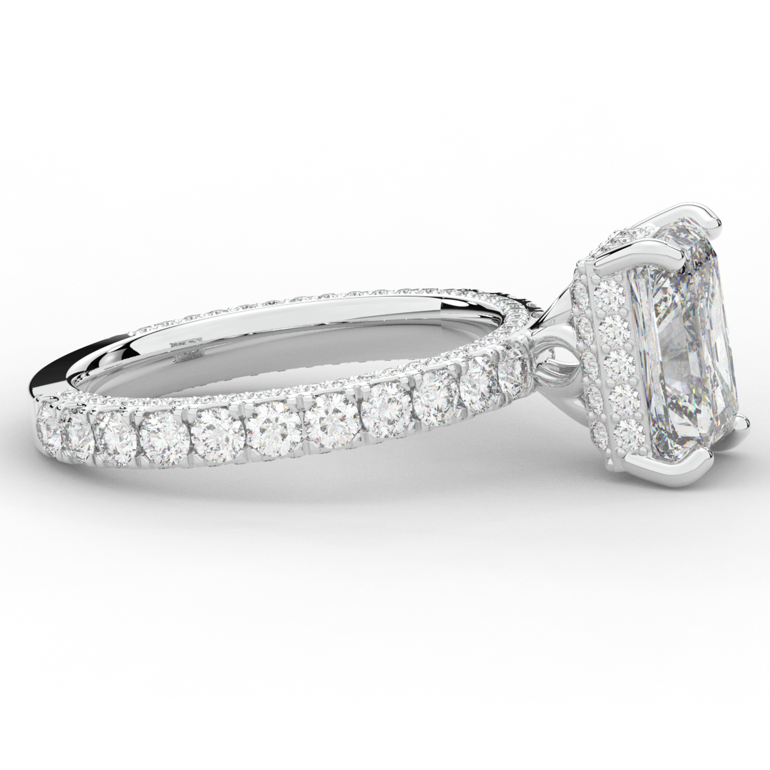 3.00CT.TW RADIANT LAB DIAMOND ENGAGEMENT RING - Nazarelle