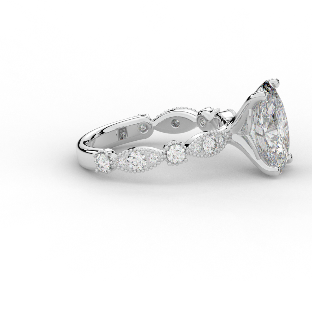 3.50CT.TW OVAL LAB DIAMOND SOLITAIRE ENGAGEMENT RING - Nazarelle