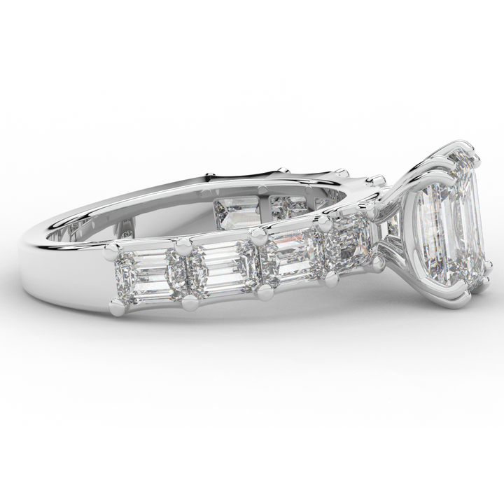3.75CT.TW EMERALD CUT LAB DIAMOND SOLITAIRE ENGAGEMENT RING