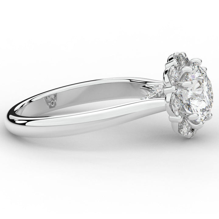 2.40CT.TW ROUND LAB DIAMOND HALO ENGAGEMENT RING - Nazarelle