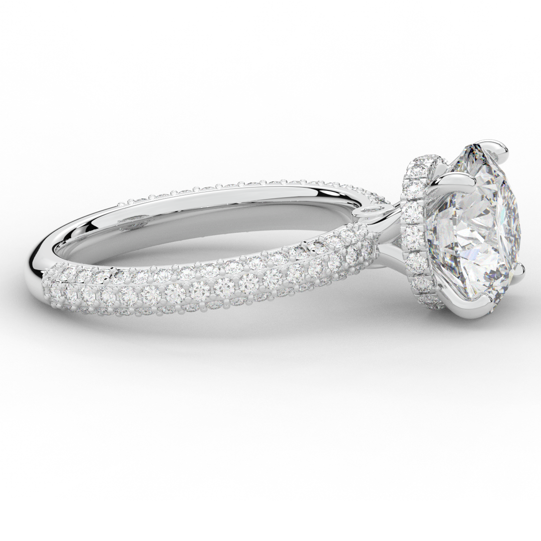 3.60CT.TW ROUND LAB DIAMOND SOLITAIRE ENGAGEMENT RING - Nazarelle