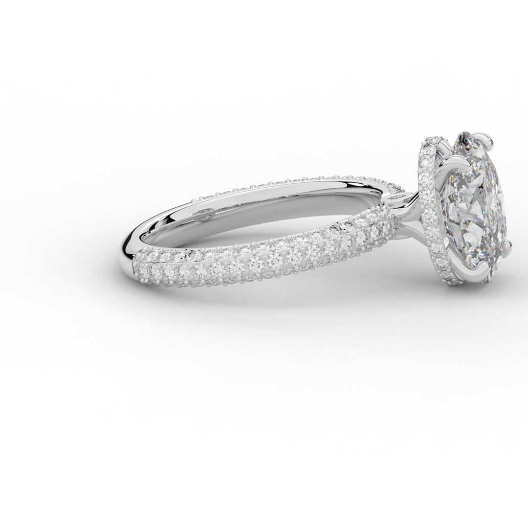3.60CT.TW OVAL LAB DIAMOND SOLITAIRE ENGAGEMENT RING - Nazarelle