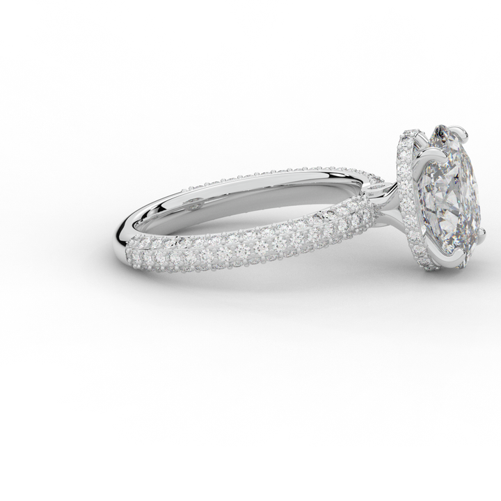 3.60CT.TW OVAL LAB DIAMOND SOLITAIRE ENGAGEMENT RING - Nazarelle