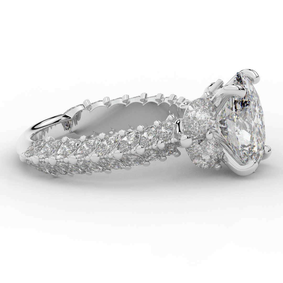 5.25CT.TW OVAL LAB DIAMOND HALO ENGAGEMENT RING - Nazarelle