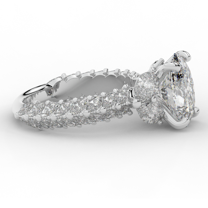 5.25CT.TW OVAL LAB DIAMOND HALO ENGAGEMENT RING - Nazarelle