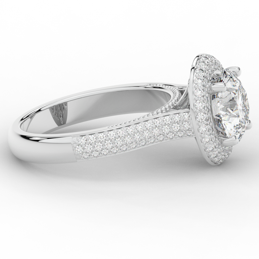 2.45CT.TW ROUND LAB DIAMOND HALO ENGAGEMENT RING - Nazarelle