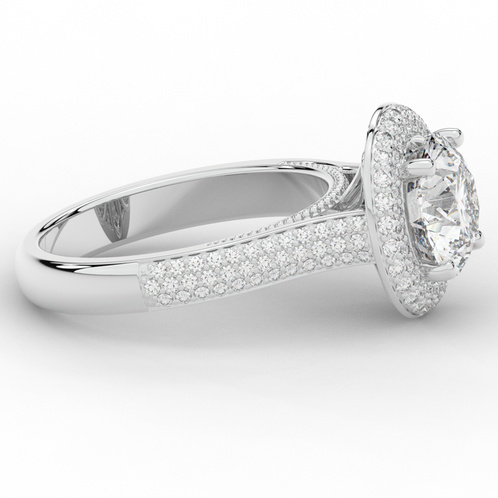 2.45CT.TW ROUND LAB DIAMOND HALO ENGAGEMENT RING - Nazarelle