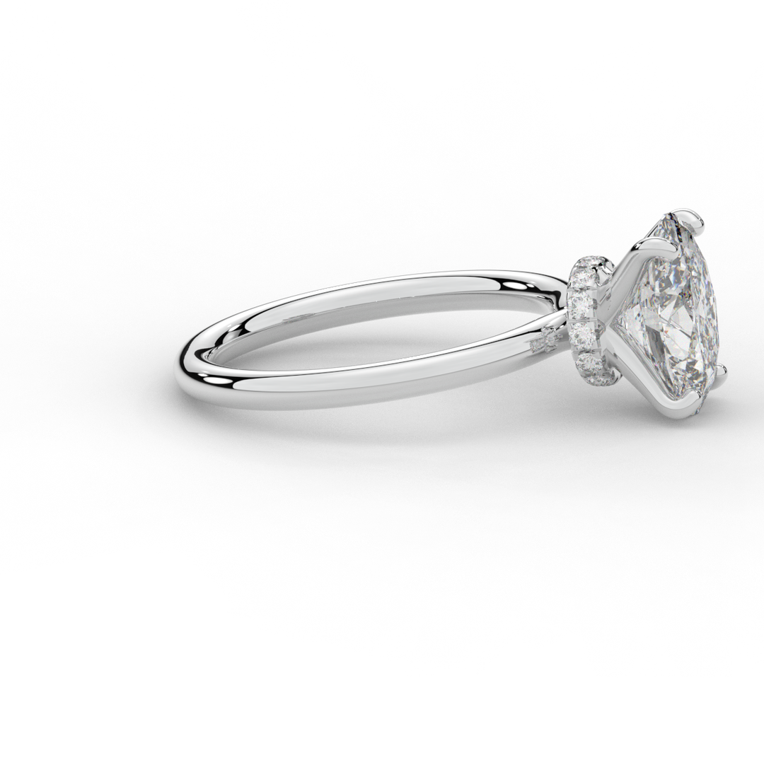 2.05CT.TW OVAL LAB DIAMOND SOLITAIRE ENGAGEMENT RING - Nazarelle