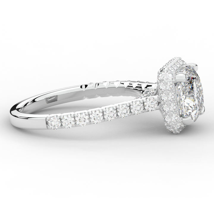 2.75CT.TW CUSHION LAB DIAMOND HALO ENGAGEMENT RING - Nazarelle