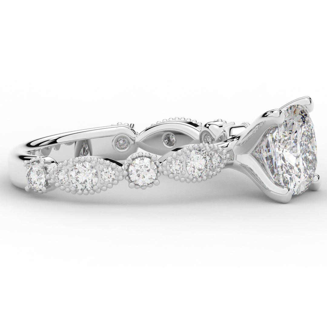 2.50CT.TW CUSHION LAB DIAMOND SOLITAIRE ENGAGEMENT RING - Nazarelle