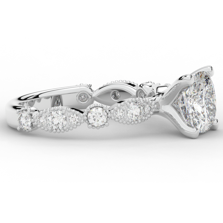2.50CT.TW CUSHION LAB DIAMOND SOLITAIRE ENGAGEMENT RING - Nazarelle