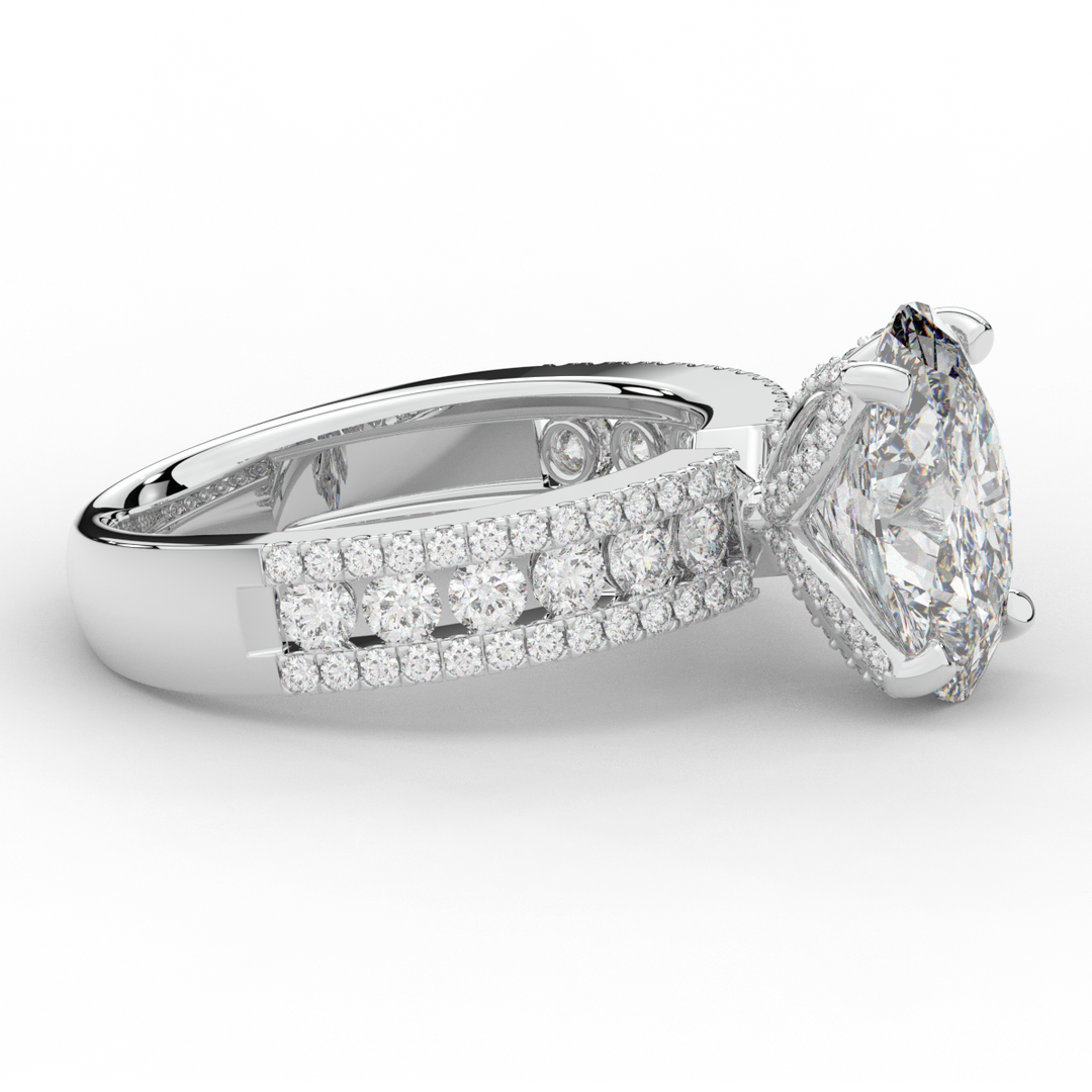 3.95CT.TW OVAL LAB DIAMOND SOLITAIRE ENGAGEMENT RING - Nazarelle