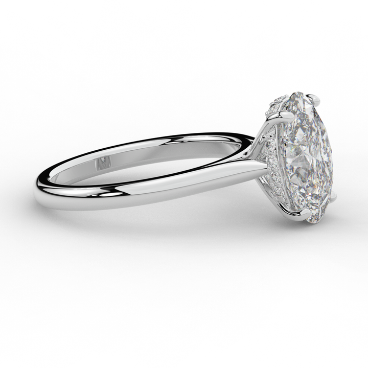 2.05CT.TW OVAL LAB DIAMOND UNDERHALO ENGAGEMENT RING - Nazarelle