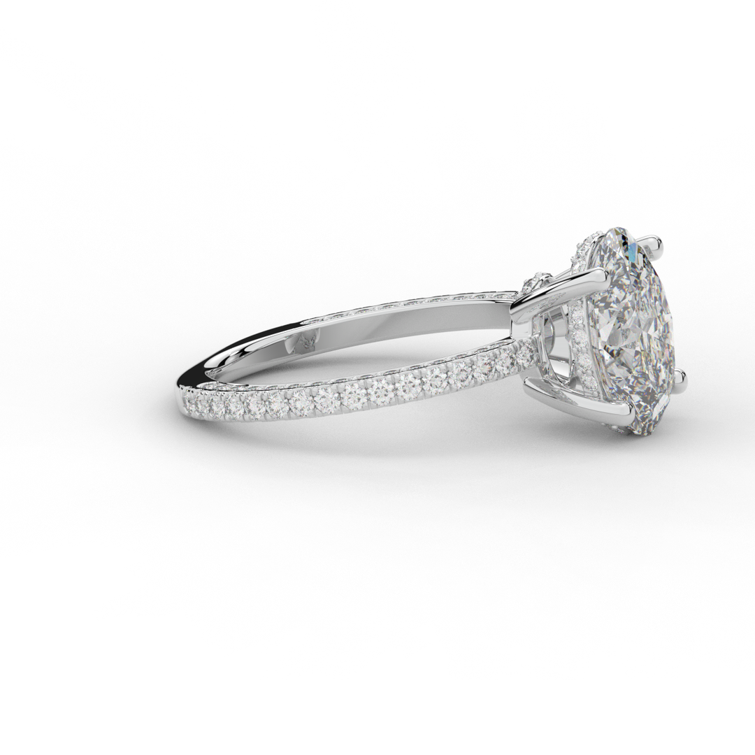 3.15CT.TW OVAL LAB DIAMOND SOLITAIRE ENGAGEMENT RING - Nazarelle