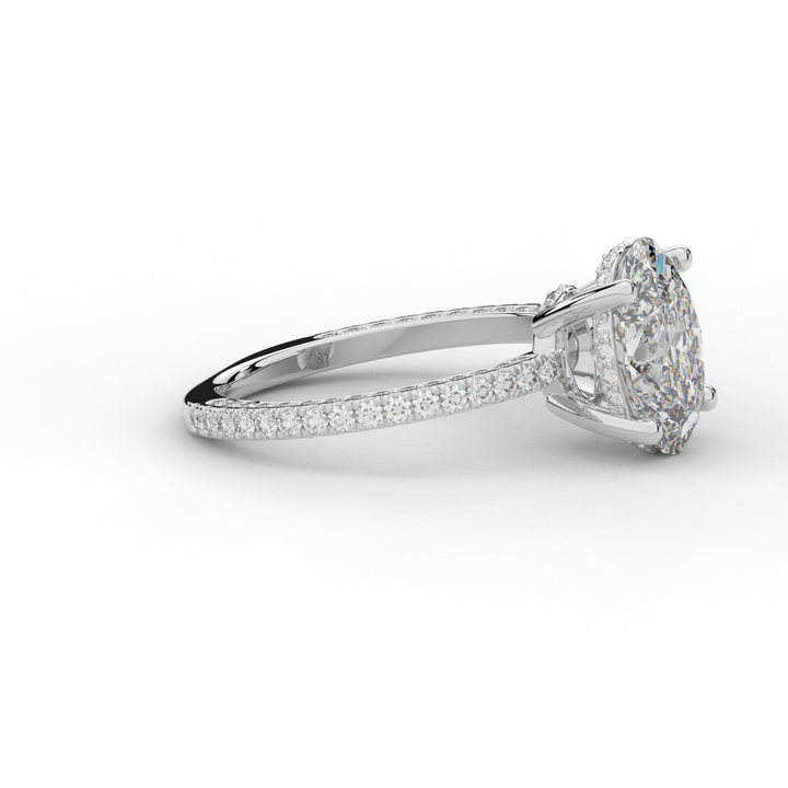 3.15CT.TW OVAL LAB DIAMOND SOLITAIRE ENGAGEMENT RING - Nazarelle