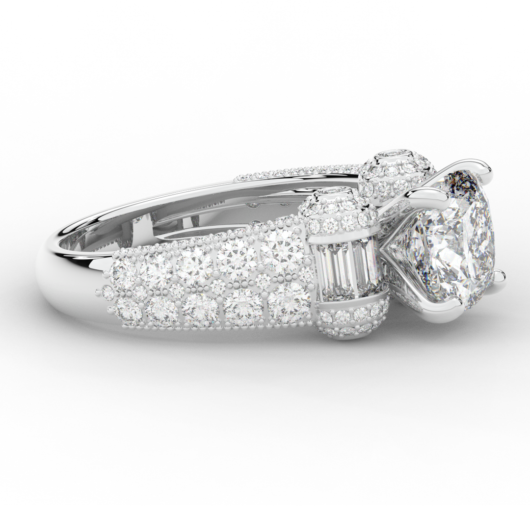 4.75CT.TW CUSHION LAB DIAMOND ENGAGEMENT RING - Nazarelle