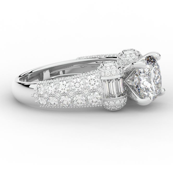 4.75CT.TW CUSHION LAB DIAMOND ENGAGEMENT RING - Nazarelle