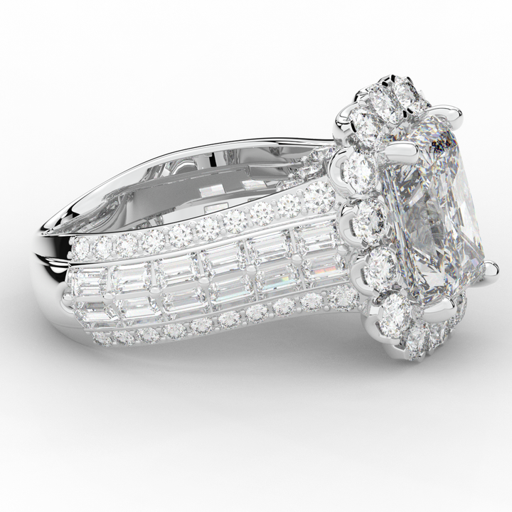 8.00CT.TW RADIANT LAB DIAMOND HALO ENGAGEMENT RING - Nazarelle