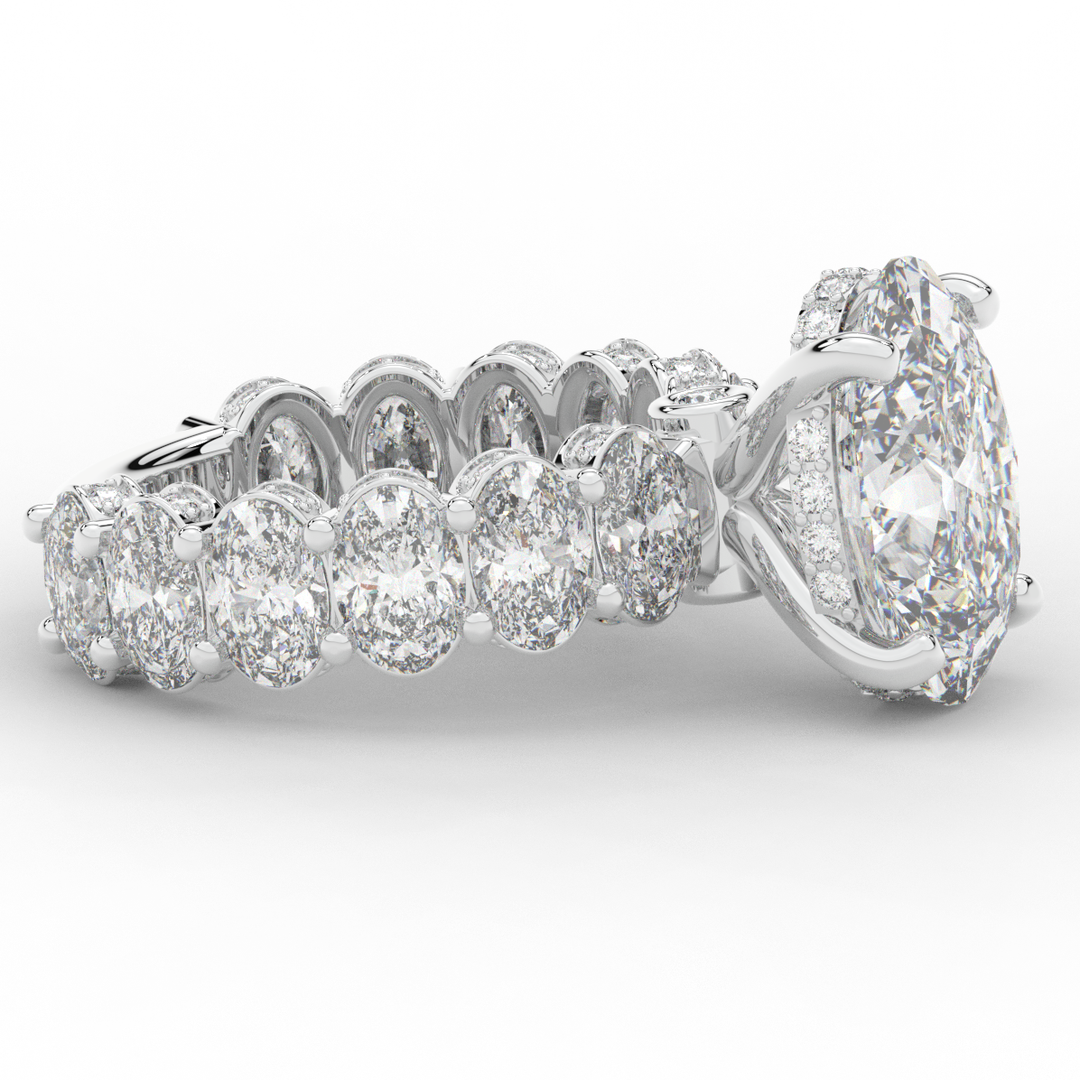 10.90CT.TW OVAL LAB DIAMOND SOLITAIRE ENGAGEMENT RING - Nazarelle