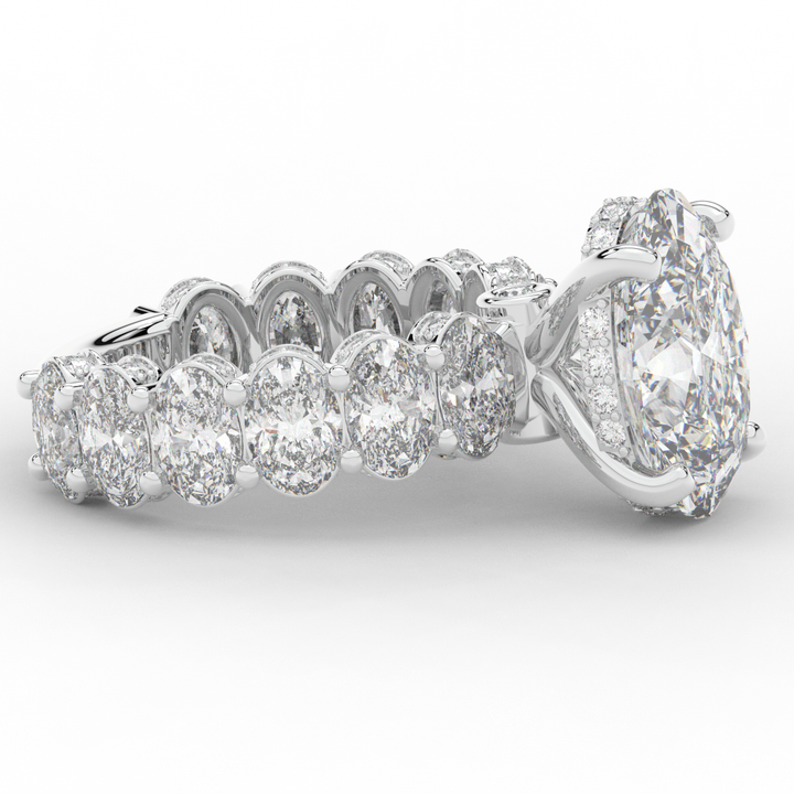 10.90CT.TW OVAL LAB DIAMOND SOLITAIRE ENGAGEMENT RING - Nazarelle