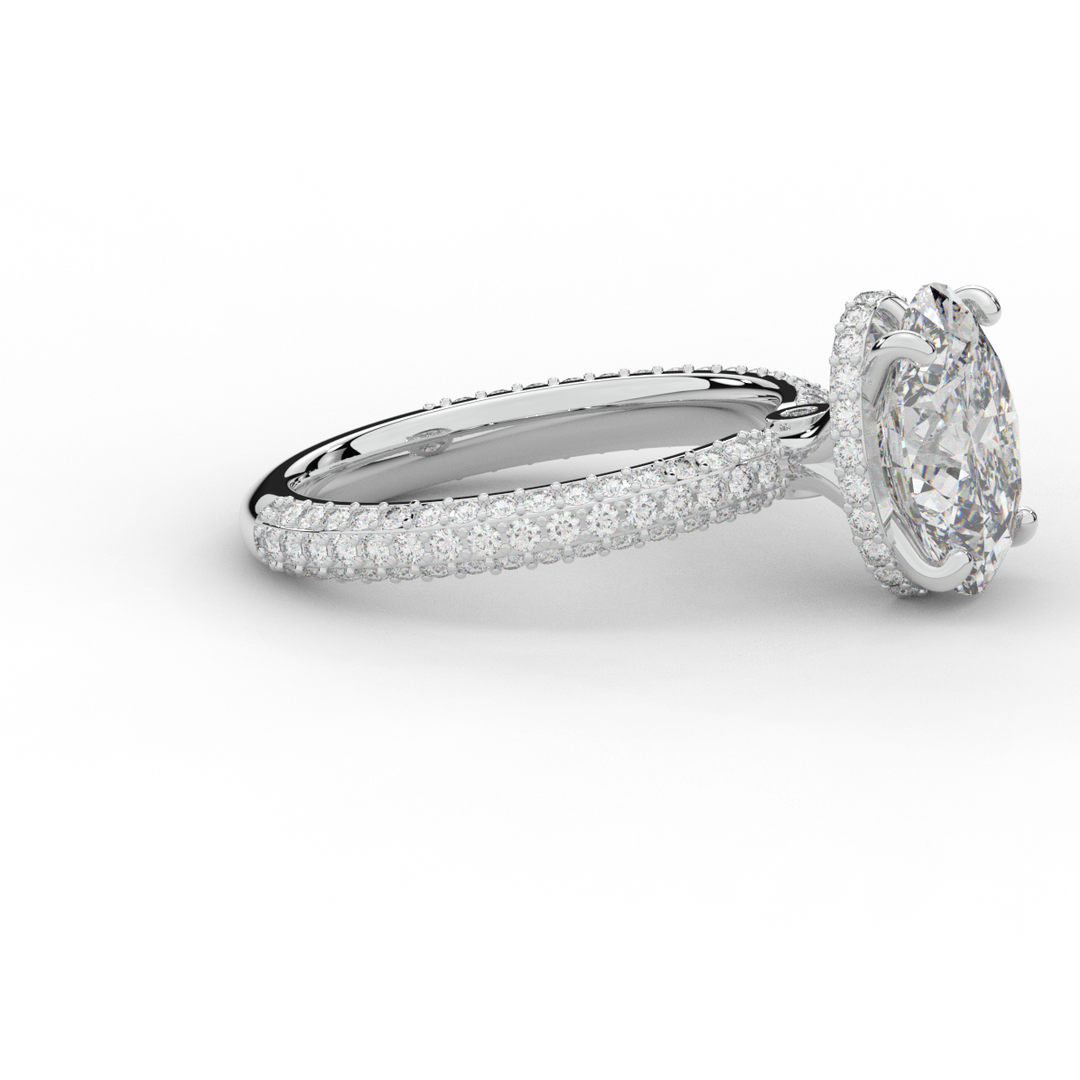 3.60CT.TW OVAL LAB DIAMOND SOLITAIRE ENGAGEMENT RING - Nazarelle