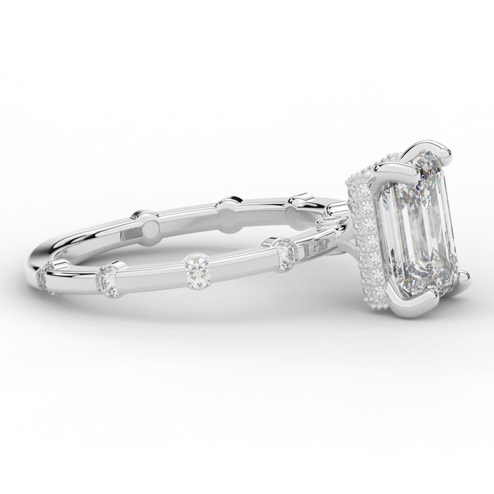 2.60CT.TW RADIANT LAB DIAMOND UNDERHALO SOLITAIRE ENGAGEMENT RING - Nazarelle