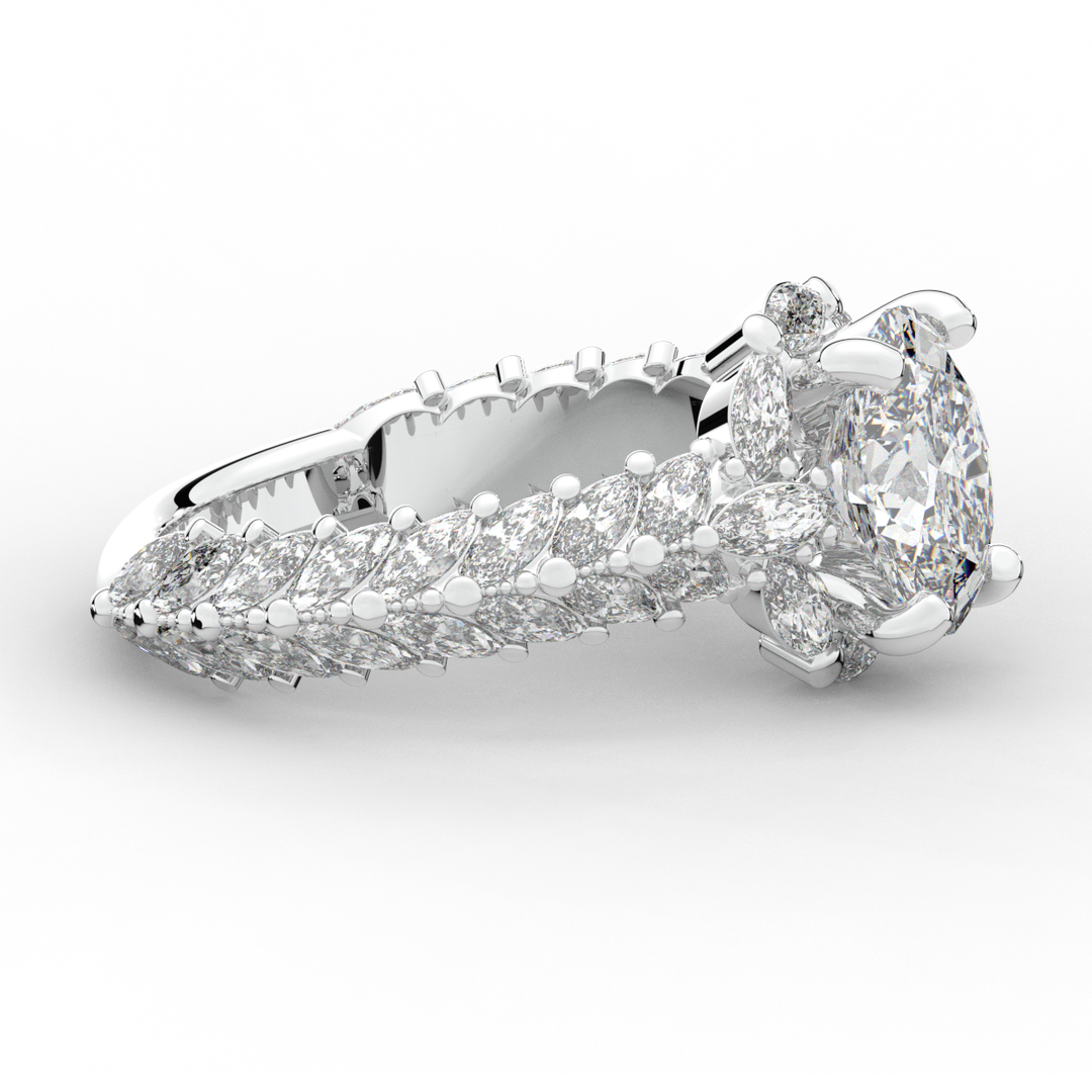 3.10CT.TW OVAL LAB DIAMOND HALO ENGAGEMENT RING - Nazarelle