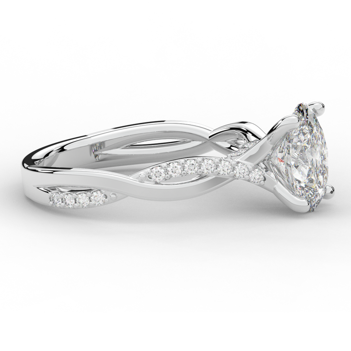 1.70CT.TW OVAL LAB DIAMOND TWIST BAND ENGAGEMENT RING - Nazarelle