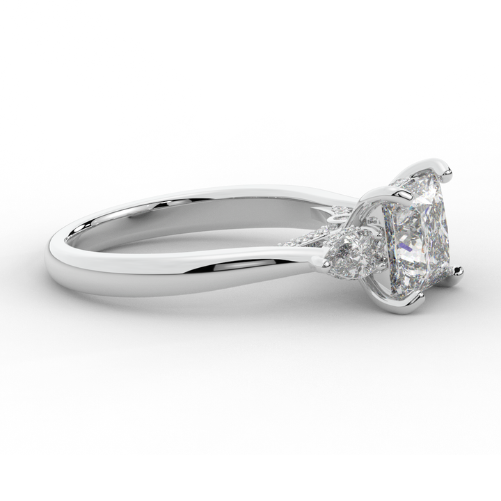 2.40CT.TW PRINCESS LAB DIAMOND 3 STONE ENGAGEMENT RING - Nazarelle