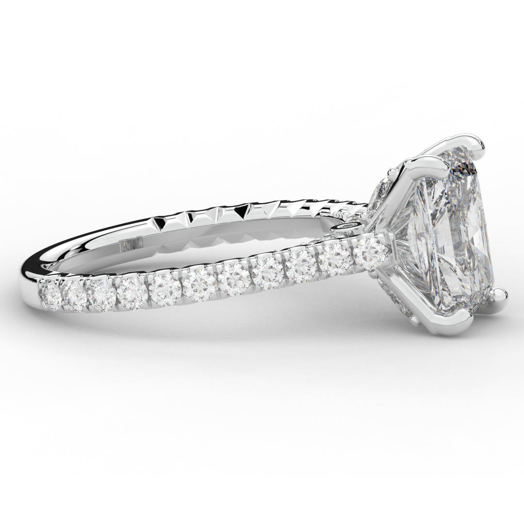 2.70CT.TW RADIANT LAB DIAMOND SOLITAIRE ENGAGEMENT RING - Nazarelle