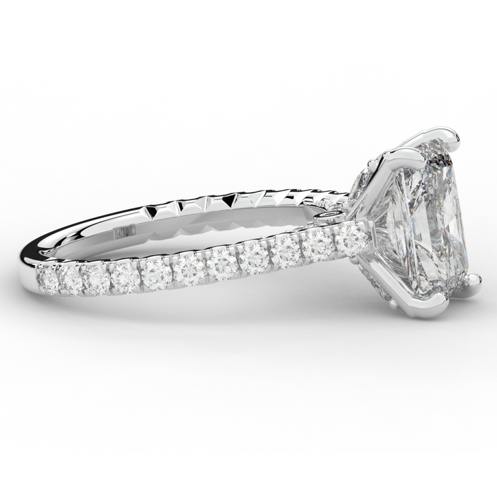 2.70CT.TW RADIANT LAB DIAMOND SOLITAIRE ENGAGEMENT RING - Nazarelle