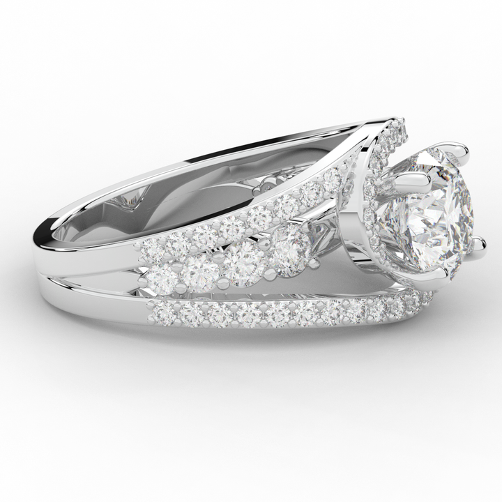 3.30CT.TW ROUND LAB DIAMOND ENGAGEMENT RING - Nazarelle