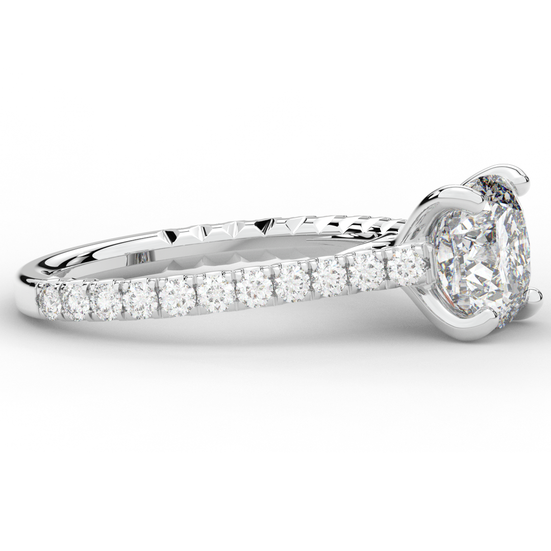 2.40CT.TW CUSHION LAB DIAMOND ENGAGEMENT RING - Nazarelle