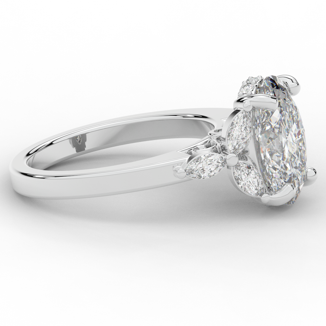 2.85CT.TW OVAL LAB DIAMOND ENGAGEMENT RING - Nazarelle