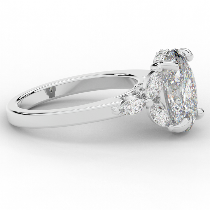 2.85CT.TW OVAL LAB DIAMOND ENGAGEMENT RING - Nazarelle