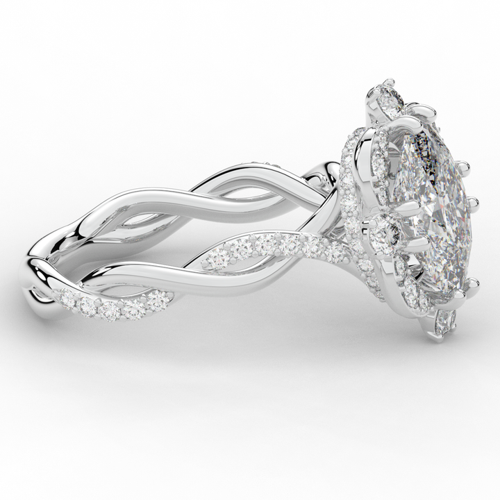 2.70CT.TW OVAL LAB DIAMOND HALO ENGAGEMENT RING - Nazarelle